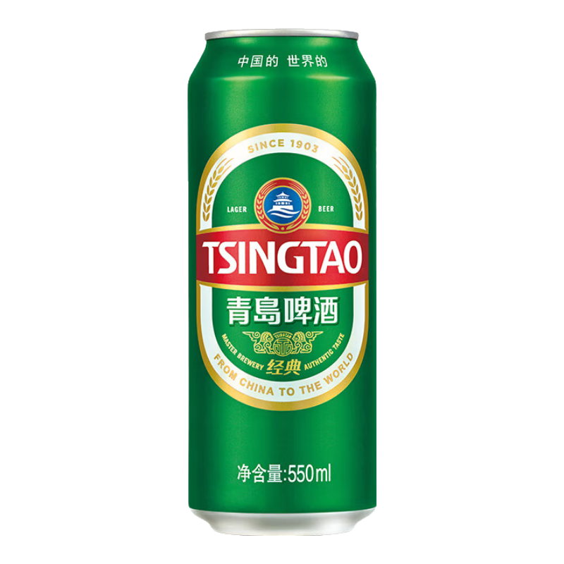 PLUS會員、需湊單：青島啤酒 經典 罐裝啤酒 550ml 18罐+贈福禧500ml 4罐