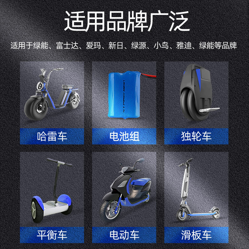 芯昌遠 鋰電池電動車充電器48V36V60V24V2A72V電車鋰離子哈雷平衡車通用
