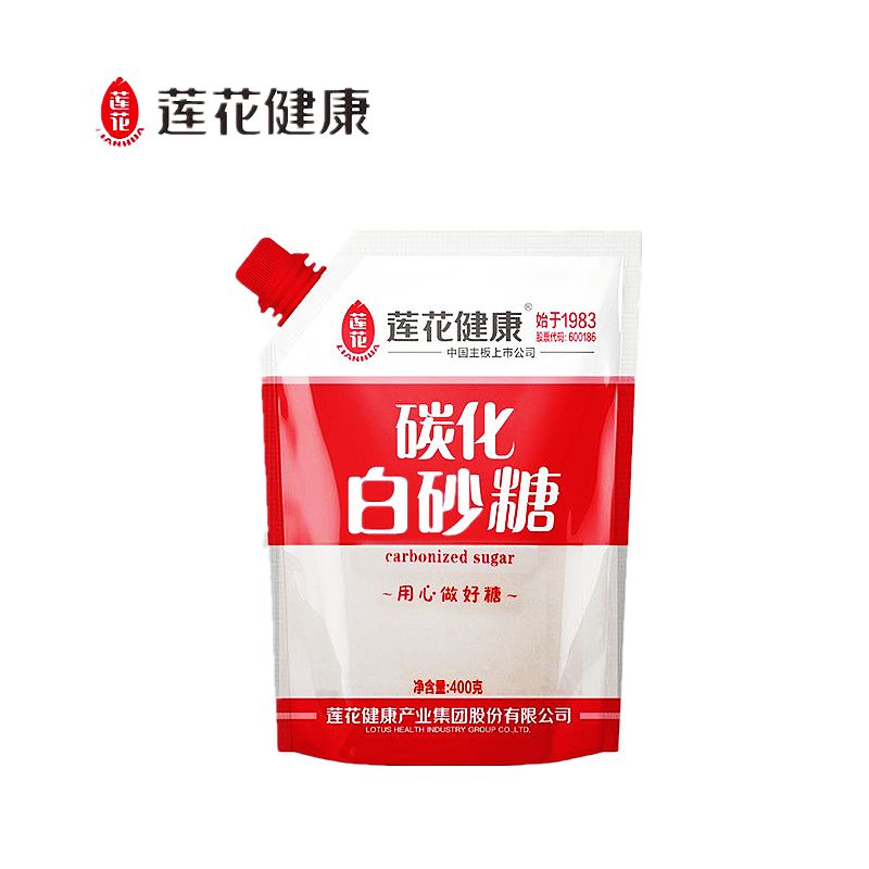 蓮花 碳化白砂糖 400克 食糖家庭調味烘焙原料帶嘴裝