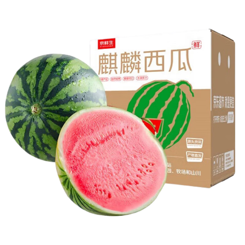 京鮮生 無籽麒麟瓜西瓜 1粒裝 單果5-6斤