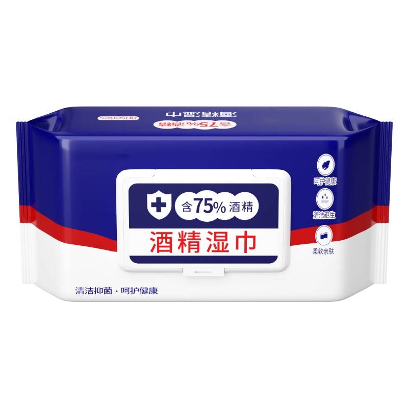 含75度酒精消毒濕巾辦公家用80抽