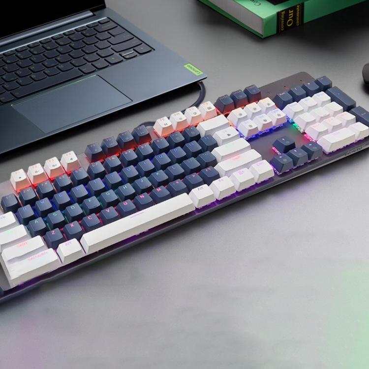 聯(lián)想 Lenovo MK5青軸有線(xiàn)機(jī)械鍵盤(pán)混彩光效 游戲電競(jìng)辦公鍵盤(pán)104鍵