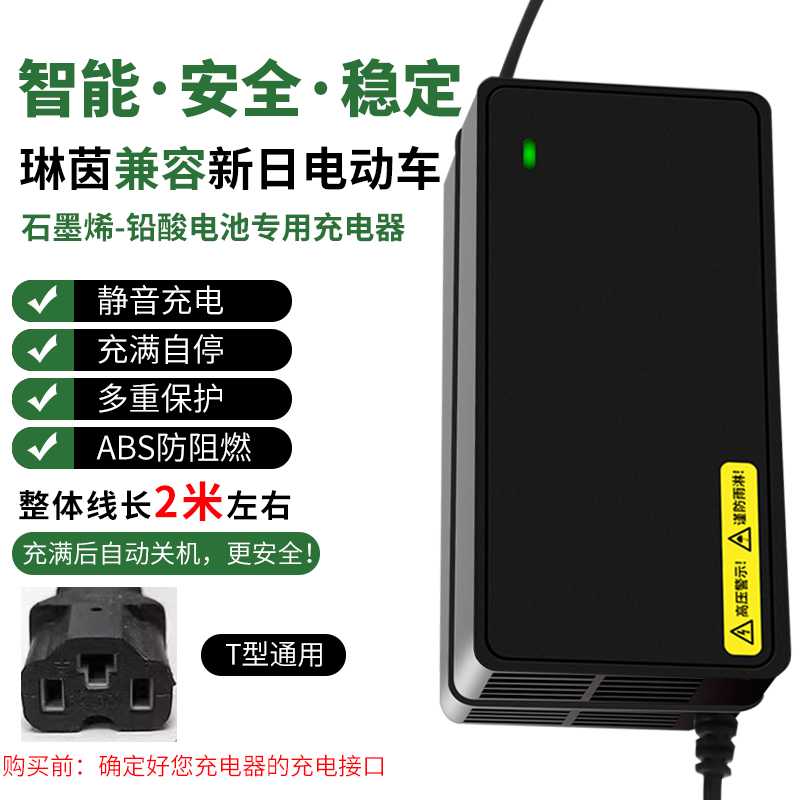 琳茵 新日電動車電瓶充電器 48V12AH 防觸碰