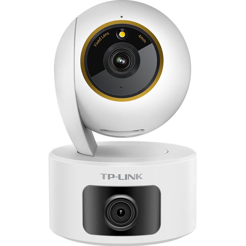 國補、PLUS：普聯（TP-LINK）雙攝800萬智能攝像頭 家用監(jiān)控器360度無死角夜視全景無線手機遠程嬰兒寵物室內安防IPC44AW雙攝版