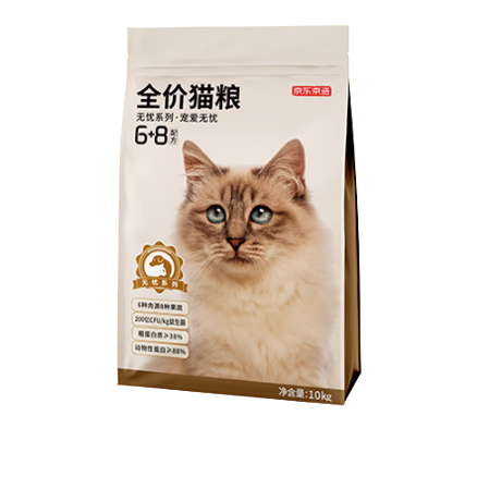 20點開始：京東京造 雞肉蛋黃凍干雙拼全階段 6種肉貓糧 10kg