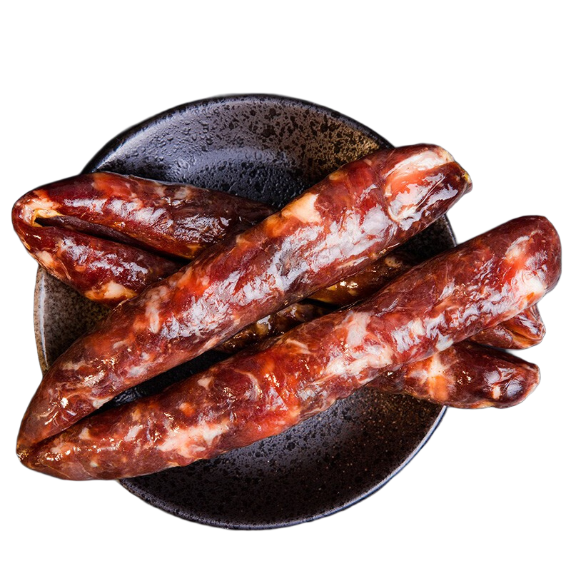 旺川紅 四川手工臘腸 成都特產(chǎn)臘味肉食禮盒7分瘦臘味熟食 加熱即食 500g五香臘腸
