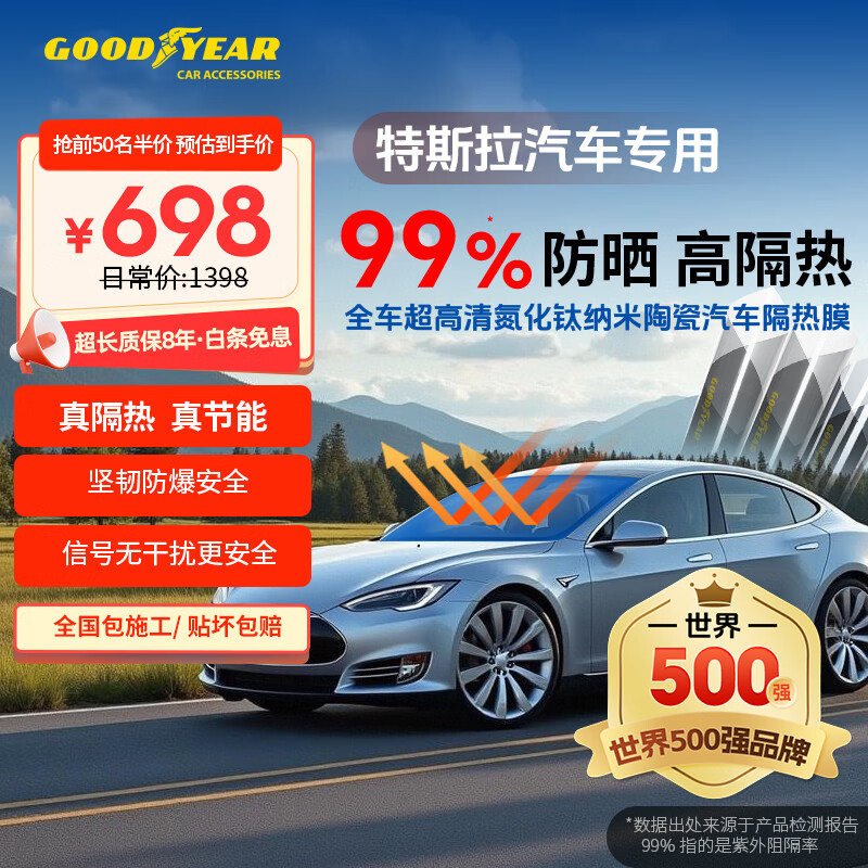 固特異 金剛系列Model Y車膜 納米陶瓷膜