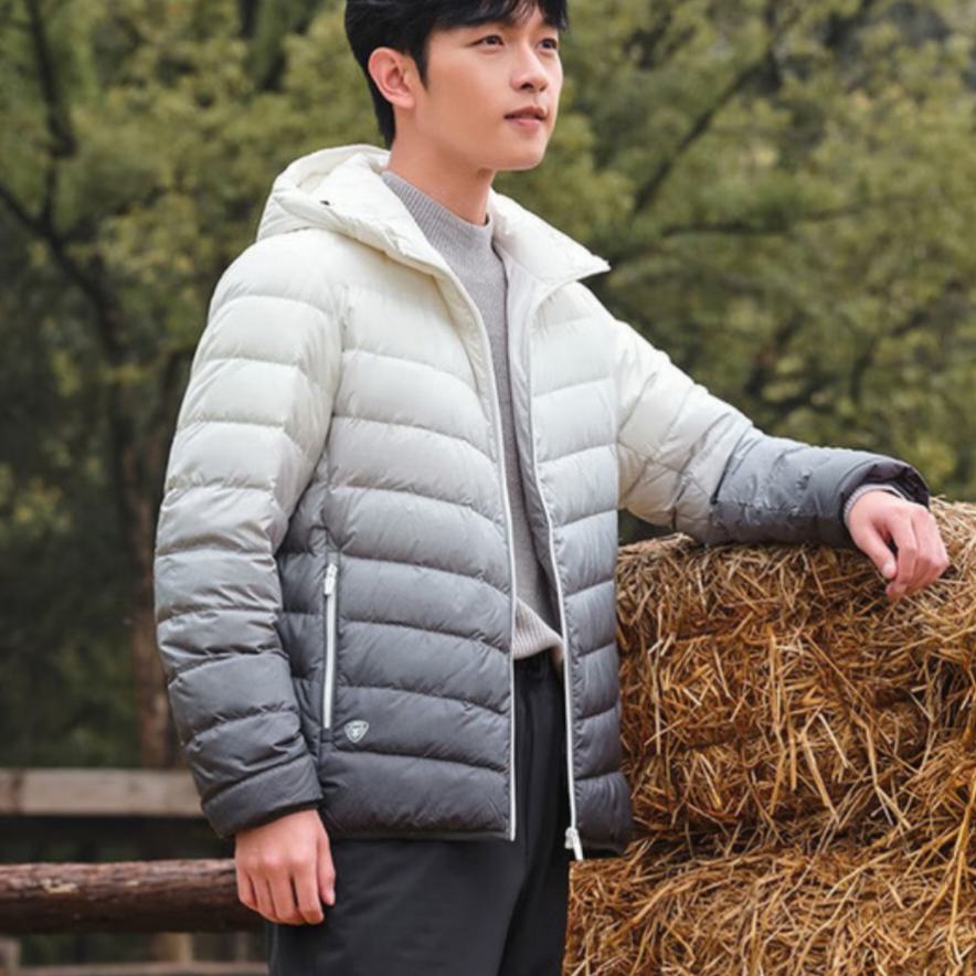 PLUS會員：TANBOER 坦博爾 輕薄羽絨服男短款時尚休閑保暖秋冬外套 (反季節清倉)