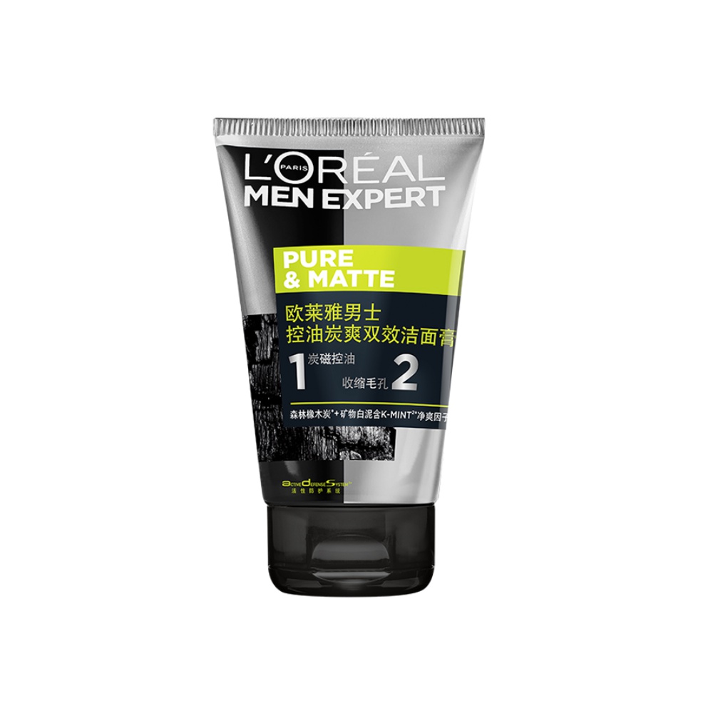 88VIP會員：L'OREAL PARIS 男士控油炭爽雙效潔面膏 100ml