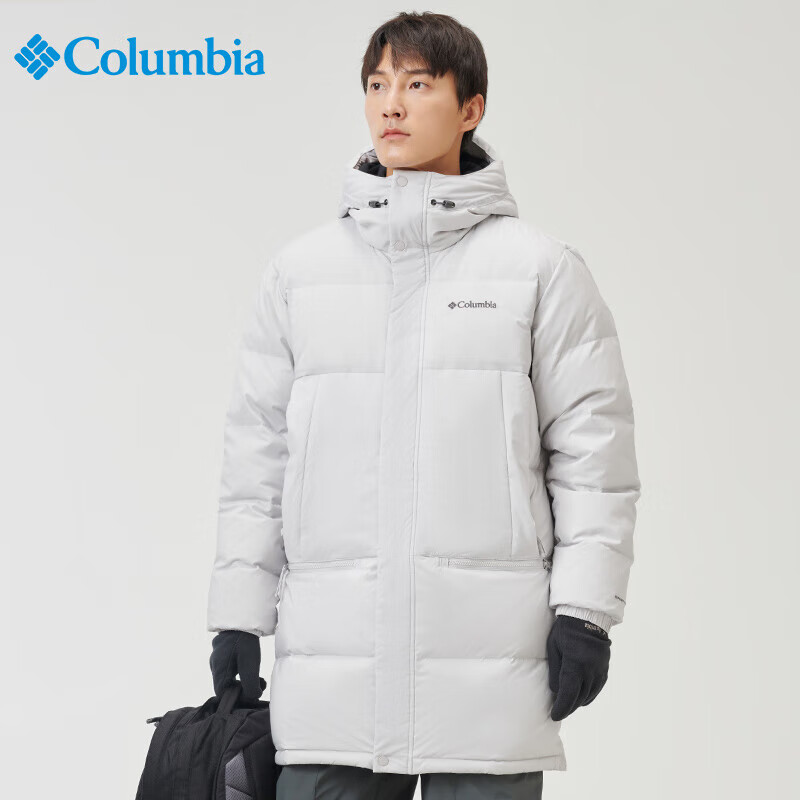 哥倫比亞 羽絨服男秋冬奧米熱能保暖防寒中長款外套 WE0994 043 L