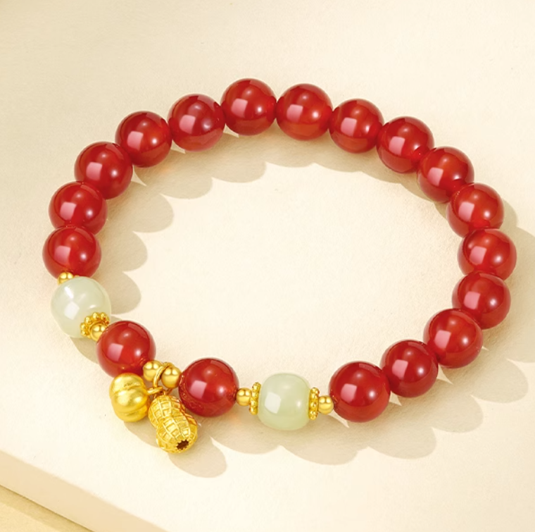 好“柿”來臨！Chow Tai Seng 周大生 好柿花生925銀瑪瑙玉髓手串