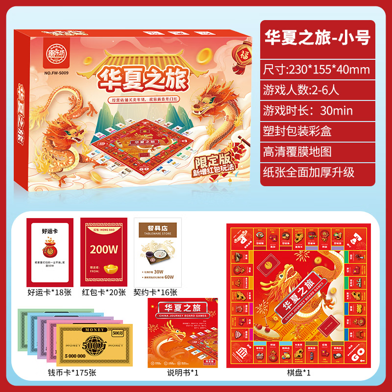 富游棋 大盒富翁游戲 華夏之旅（小號）
