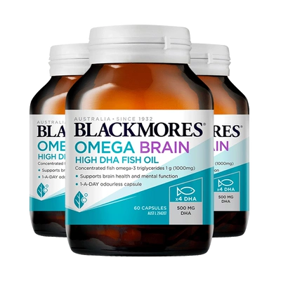 88VIP：BLACKMORES 澳佳寶 高濃度4倍腦鉑金魚油 60粒*3瓶