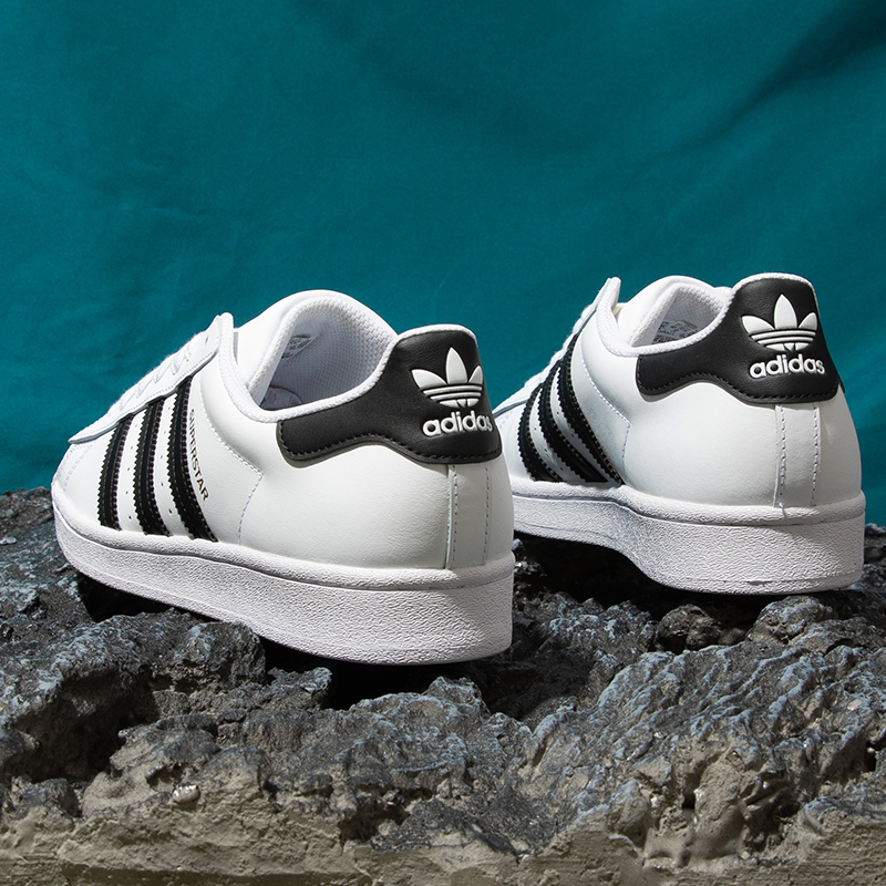 adidas 阿迪達斯 男鞋秋款官方正品旗艦三葉草金標貝殼頭鞋子小白鞋板鞋女
