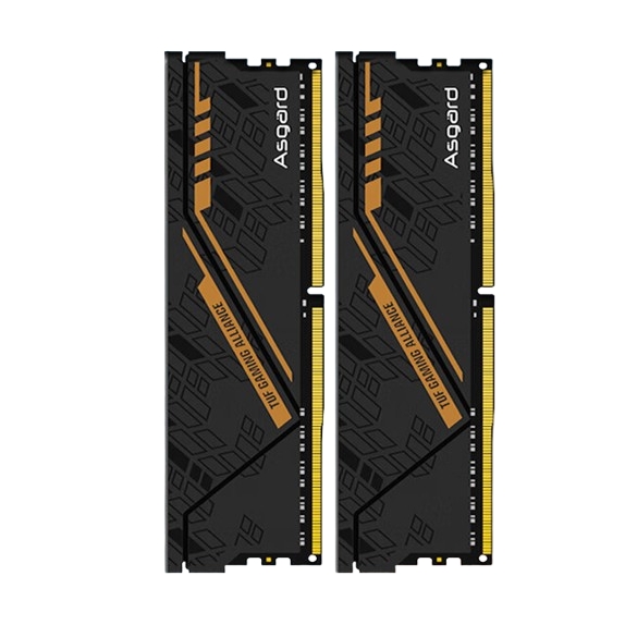 阿斯加特 32GB(16GBx2) DDR4 3200 臺式機內存條 金倫加&TUF聯名款 馬甲條 精選顆粒 CL18 黑橙甲