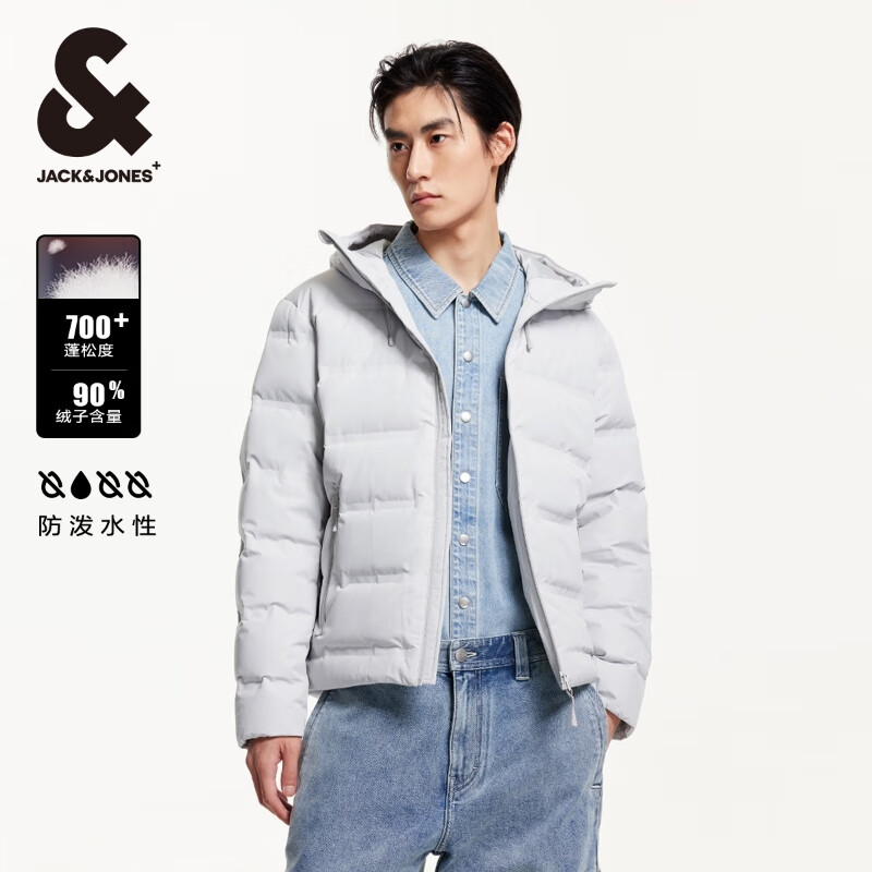 杰克瓊斯 冬季短款防潑水羽絨合集 224312021靜謐灰