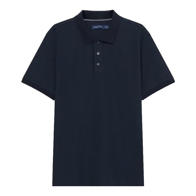 諾帝卡（NAUTICA）【單件直降】男裝春夏棉滌抗菌親膚透氣休閑短袖POLO衫男KE4104 藏青4NV M