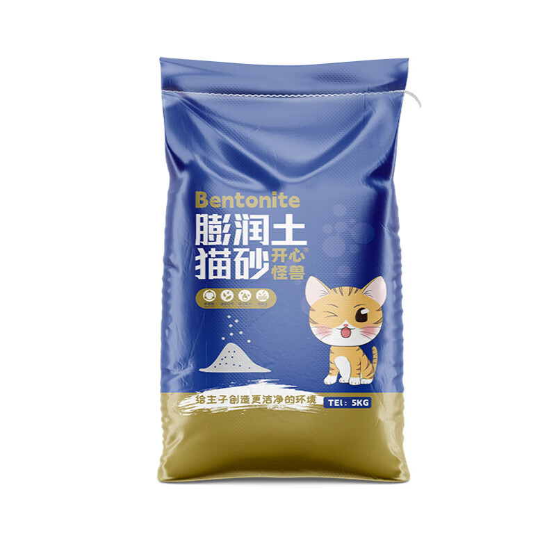 開心怪獸 膨潤土貓砂除臭活性炭原味礦砂降塵20斤混合豆腐貓 10斤貓砂