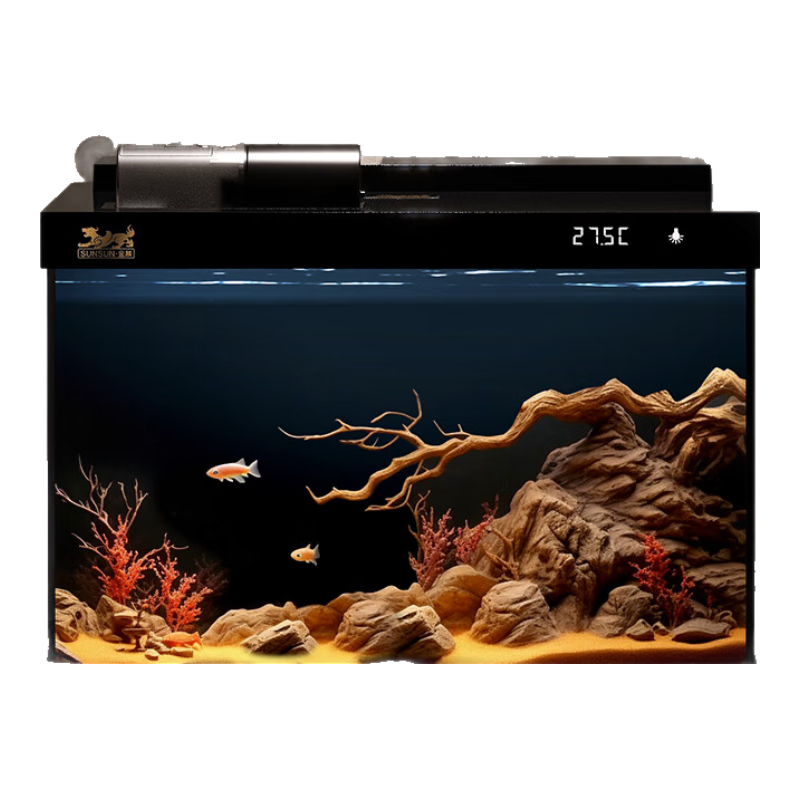 森森金麟超白玻璃魚缸一體缸自循環(huán)客廳小型家用水族箱LE-480B