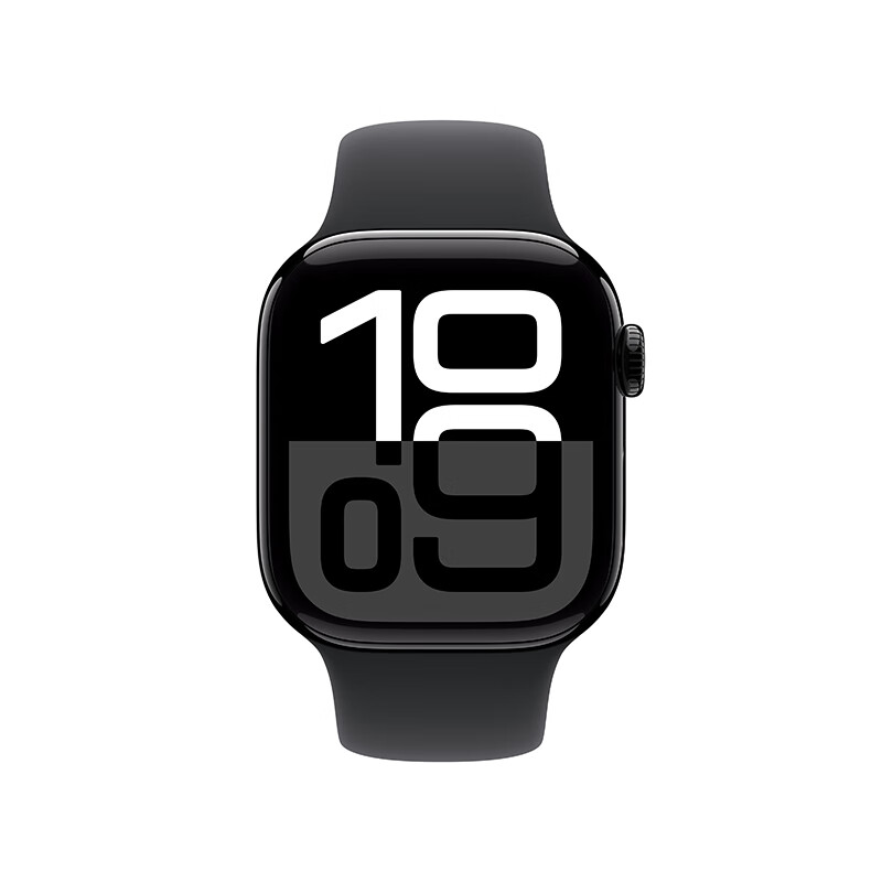 蘋果 Apple Watch Series 10 智能手表 GPS款 42mm 亮黑色 黑色橡膠表帶 M/L
