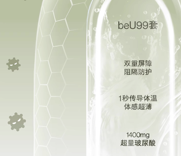 必遇 beU 玻尿酸潤安全套 20只