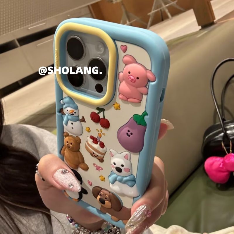 卡通立體茄子西高地狗狗iPhone16promax蘋果15手機殼14硅膠13軟16