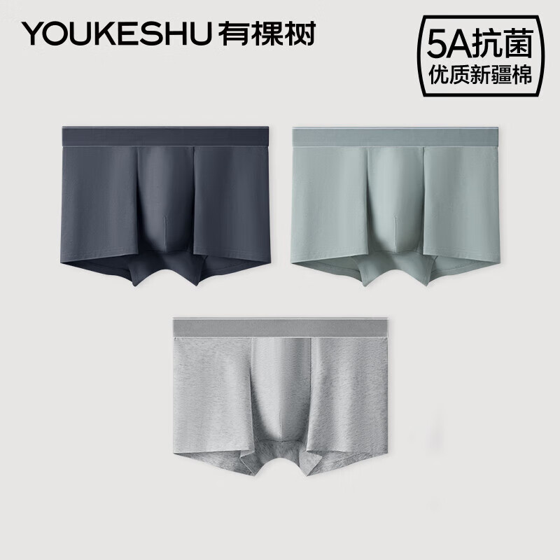 有棵樹(shù) 新疆棉中腰男士?jī)?nèi)褲 3條