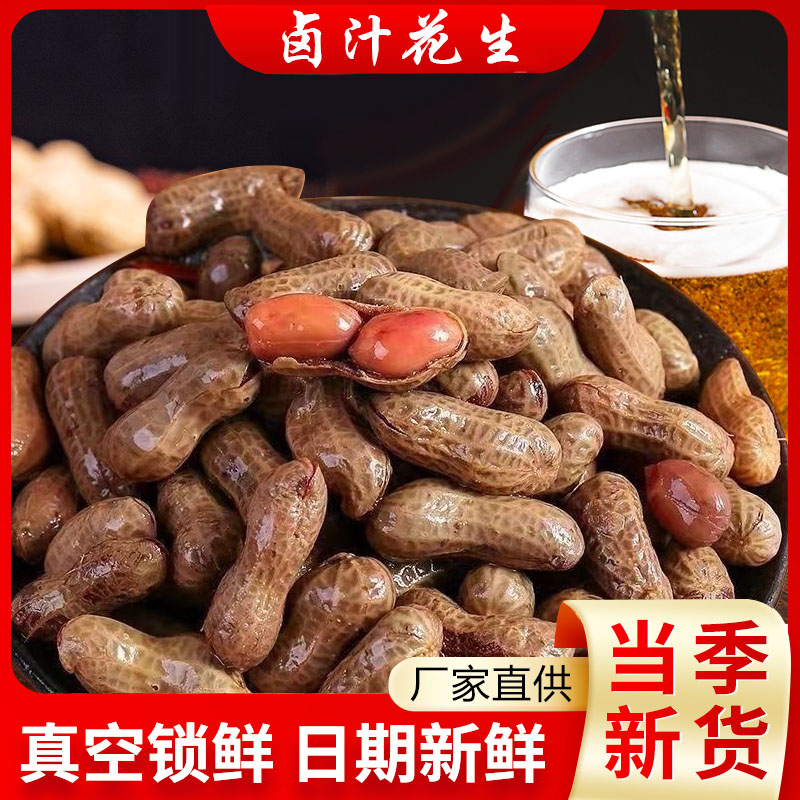 花生米2024新鮮五香味500g水煮濕花生帶殼鹵汁紅皮花生網(wǎng)紅零食