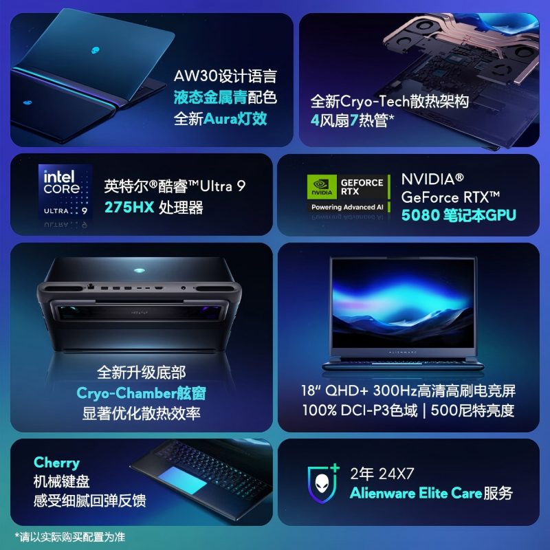 外星人 18 AREA-51 電競游戲本 Ultra9 32G 1T RTX5080