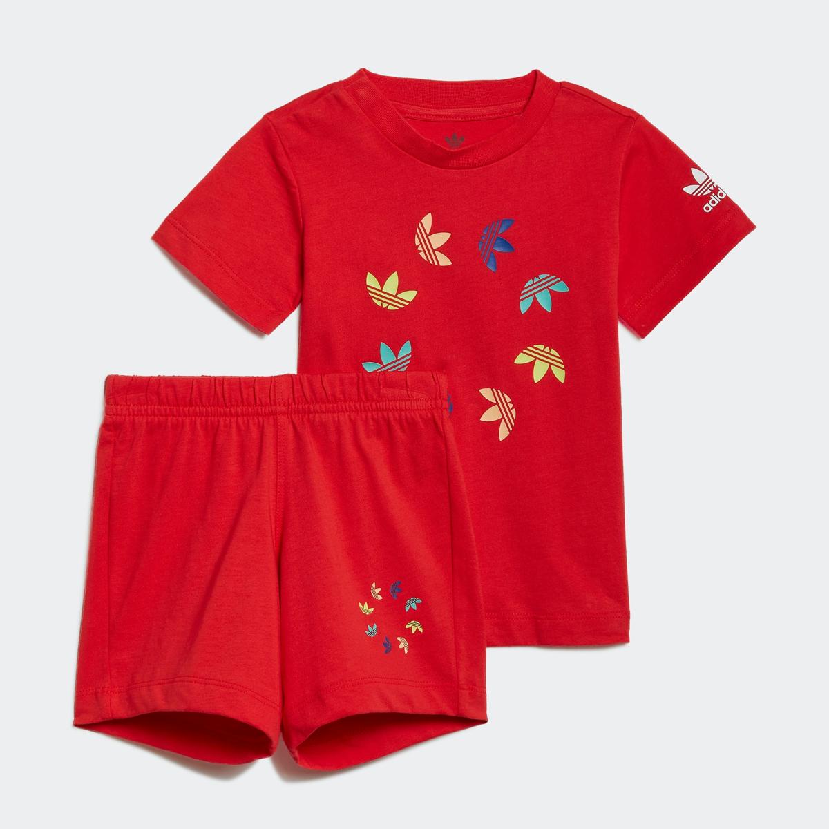 adidas 阿迪達(dá)斯 棉質(zhì)舒適百搭透氣男小童圓領(lǐng)短袖運(yùn)動(dòng)套裝童裝